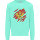 Torn Montenegro Flag Montenegrin Day Football Kids Sweatshirt Jumper Peppermint