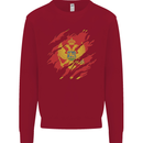 Torn Montenegro Flag Montenegrin Day Football Kids Sweatshirt Jumper Red