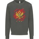 Torn Montenegro Flag Montenegrin Day Football Kids Sweatshirt Jumper Storm Grey