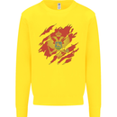 Torn Montenegro Flag Montenegrin Day Football Kids Sweatshirt Jumper Yellow
