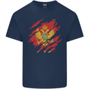 Torn Montenegro Flag Montenegrin Day Football Kids T-Shirt Childrens Navy Blue