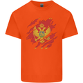 Torn Montenegro Flag Montenegrin Day Football Kids T-Shirt Childrens Orange