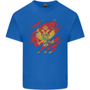 Torn Montenegro Flag Montenegrin Day Football Kids T-Shirt Childrens Royal Blue