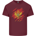 Torn Montenegro Flag Montenegrin Day Football Mens Cotton T-Shirt Tee Top Maroon