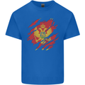 Torn Montenegro Flag Montenegrin Day Football Mens Cotton T-Shirt Tee Top Royal Blue
