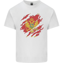 Torn Montenegro Flag Montenegrin Day Football Mens Cotton T-Shirt Tee Top White