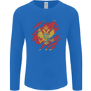Torn Montenegro Flag Montenegrin Day Football Mens Long Sleeve T-Shirt Royal Blue