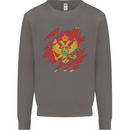 Torn Montenegro Flag Montenegrin Day Football Mens Sweatshirt Jumper Charcoal