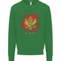 Torn Montenegro Flag Montenegrin Day Football Mens Sweatshirt Jumper Irish Green