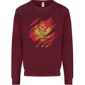 Torn Montenegro Flag Montenegrin Day Football Mens Sweatshirt Jumper Maroon