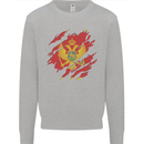 Torn Montenegro Flag Montenegrin Day Football Mens Sweatshirt Jumper Sports Grey