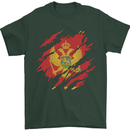 Torn Montenegro Flag Montenegrin Day Football Mens T-Shirt 100% Cotton Forest Green