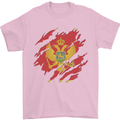 Torn Montenegro Flag Montenegrin Day Football Mens T-Shirt 100% Cotton Light Pink