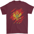 Torn Montenegro Flag Montenegrin Day Football Mens T-Shirt 100% Cotton Maroon