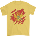 Torn Montenegro Flag Montenegrin Day Football Mens T-Shirt 100% Cotton Yellow