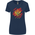 Torn Montenegro Flag Montenegrin Day Football Womens Wider Cut T-Shirt Navy Blue