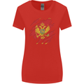 Torn Montenegro Flag Montenegrin Day Football Womens Wider Cut T-Shirt Red