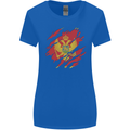 Torn Montenegro Flag Montenegrin Day Football Womens Wider Cut T-Shirt Royal Blue