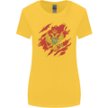 Torn Montenegro Flag Montenegrin Day Football Womens Wider Cut T-Shirt Yellow