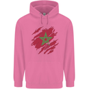 Torn Morocco Flag Moroccan Day Football Childrens Kids Hoodie Azalea