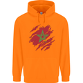 Torn Morocco Flag Moroccan Day Football Childrens Kids Hoodie Orange