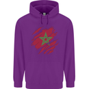 Torn Morocco Flag Moroccan Day Football Childrens Kids Hoodie Purple
