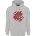 Torn Morocco Flag Moroccan Day Football Childrens Kids Hoodie Sports Grey