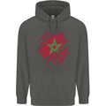 Torn Morocco Flag Moroccan Day Football Childrens Kids Hoodie Storm Grey