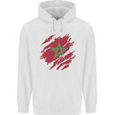 Torn Morocco Flag Moroccan Day Football Childrens Kids Hoodie White