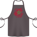 Torn Morocco Flag Moroccan Day Football Cotton Apron 100% Organic Dark Grey