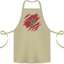 Torn Morocco Flag Moroccan Day Football Cotton Apron 100% Organic Khaki