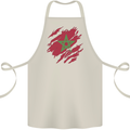Torn Morocco Flag Moroccan Day Football Cotton Apron 100% Organic Natural