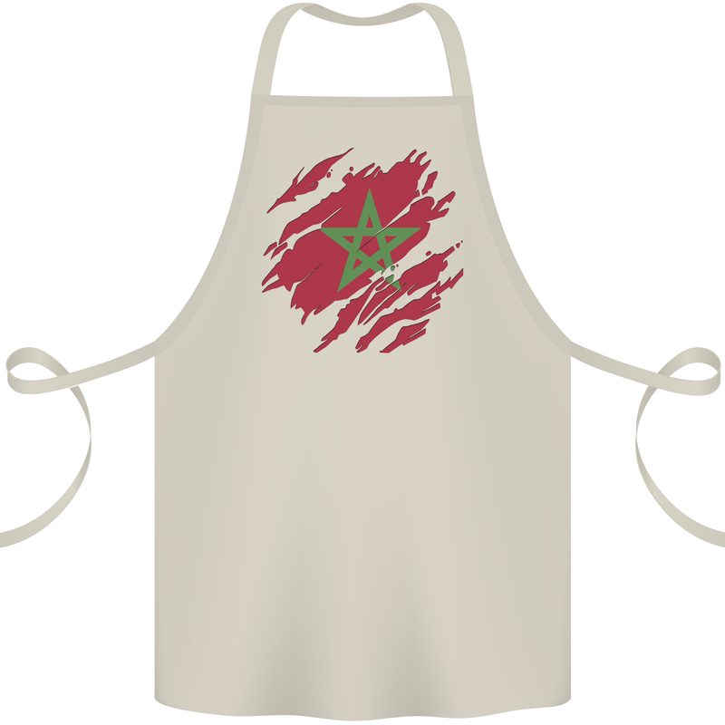 Torn Morocco Flag Moroccan Day Football Cotton Apron 100% Organic Natural