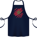 Torn Morocco Flag Moroccan Day Football Cotton Apron 100% Organic Navy Blue