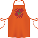 Torn Morocco Flag Moroccan Day Football Cotton Apron 100% Organic Orange