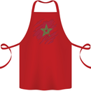 Torn Morocco Flag Moroccan Day Football Cotton Apron 100% Organic Red