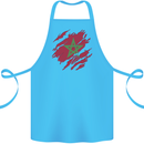 Torn Morocco Flag Moroccan Day Football Cotton Apron 100% Organic Turquoise
