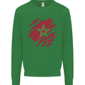 Torn Morocco Flag Moroccan Day Football Kids Sweatshirt Jumper Irish Green