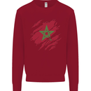 Torn Morocco Flag Moroccan Day Football Kids Sweatshirt Jumper Red