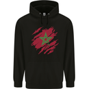 Torn Morocco Flag Moroccan Day Football Mens 80% Cotton Hoodie Black