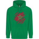 Torn Morocco Flag Moroccan Day Football Mens 80% Cotton Hoodie Irish Green