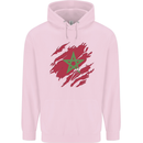 Torn Morocco Flag Moroccan Day Football Mens 80% Cotton Hoodie Light Pink