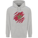 Torn Morocco Flag Moroccan Day Football Mens 80% Cotton Hoodie Sports Grey