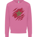 Torn Morocco Flag Moroccan Day Football Mens Sweatshirt Jumper Azalea