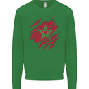 Torn Morocco Flag Moroccan Day Football Mens Sweatshirt Jumper Irish Green