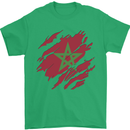 Torn Morocco Flag Moroccan Day Football Mens T-Shirt 100% Cotton Irish Green