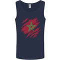 Torn Morocco Flag Moroccan Day Football Mens Vest Tank Top Navy Blue