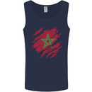 Torn Morocco Flag Moroccan Day Football Mens Vest Tank Top Navy Blue
