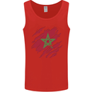 Torn Morocco Flag Moroccan Day Football Mens Vest Tank Top Red