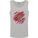 Torn Morocco Flag Moroccan Day Football Mens Vest Tank Top Sports Grey